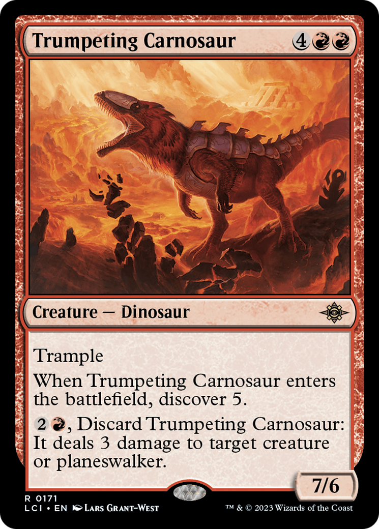 Trumpeting Carnosaur (LCI-171) - The Lost Caverns of Ixalan Foil - Premium MTG Single from Wizards of the Coast - Just $0.35! Shop now at Game Crave Tournament Store