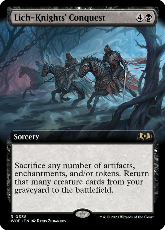Lich-Knights' Conquest (WOE-338) - Wilds of Eldraine: (Extended Art) Foil - Premium MTG Single from Wizards of the Coast - Just $2.01! Shop now at Game Crave Tournament Store