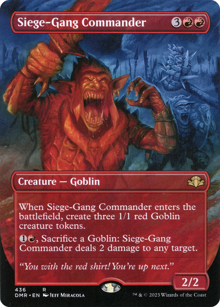 Siege-Gang Commander (DMR-436) - Dominaria Remastered (Borderless) - Premium MTG Single from Wizards of the Coast - Just $0.25! Shop now at Game Crave Tournament Store