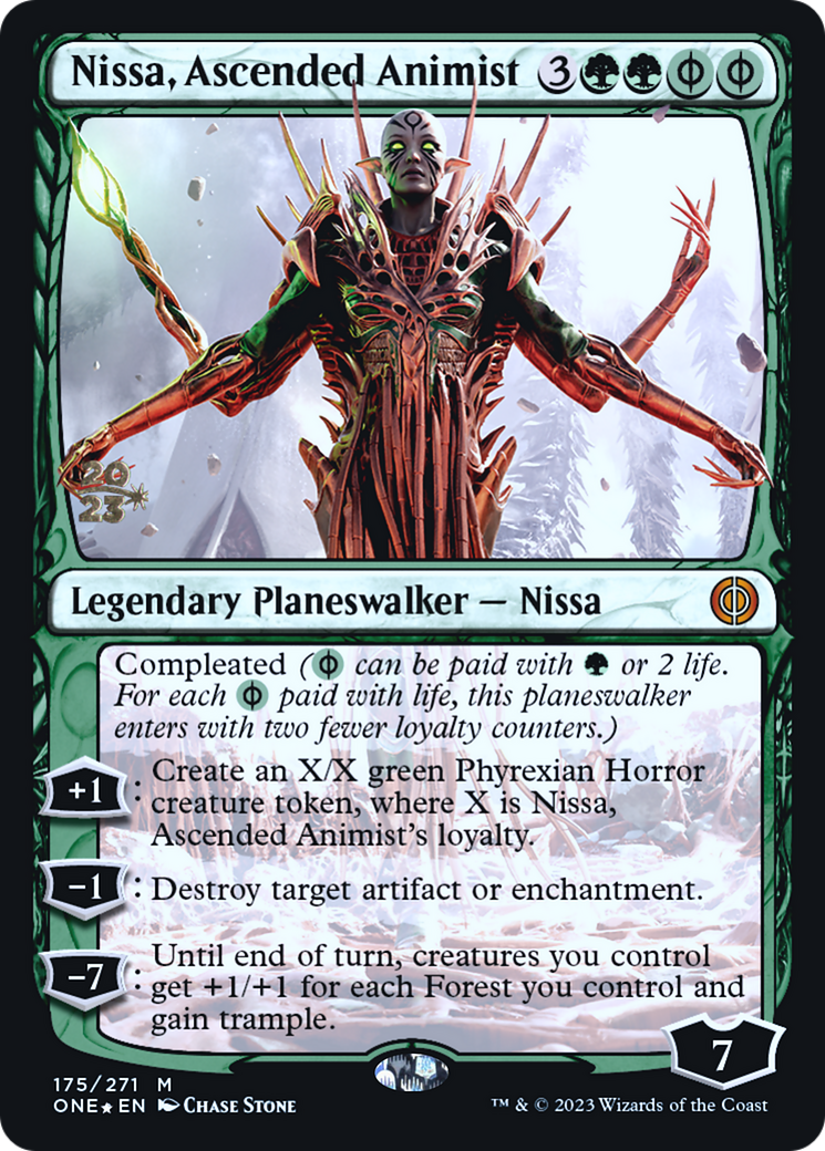 Nissa, Ascended Animist (PONE-175S) - Phyrexia: All Will Be One Promos Foil - Premium MTG Single from Wizards of the Coast - Just $2.01! Shop now at Game Crave Tournament Store