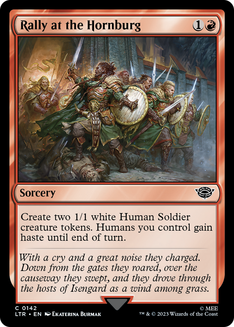Rally at the Hornburg (LTR-142) - The Lord of the Rings: Tales of Middle-earth Foil - Premium MTG Single from Wizards of the Coast - Just $0.08! Shop now at Game Crave Tournament Store