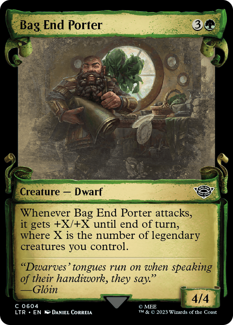 Bag End Porter (LTR-604) - The Lord of the Rings: Tales of Middle-earth: (Showcase) - Premium MTG Single from Wizards of the Coast - Just $0.08! Shop now at Game Crave Tournament Store