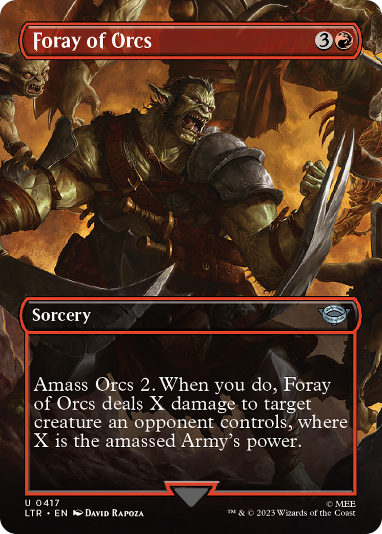 Foray of Orcs (LTR-417) - The Lord of the Rings: Tales of Middle-earth (Borderless) Foil - Premium MTG Single from Wizards of the Coast - Just $0.25! Shop now at Game Crave Tournament Store