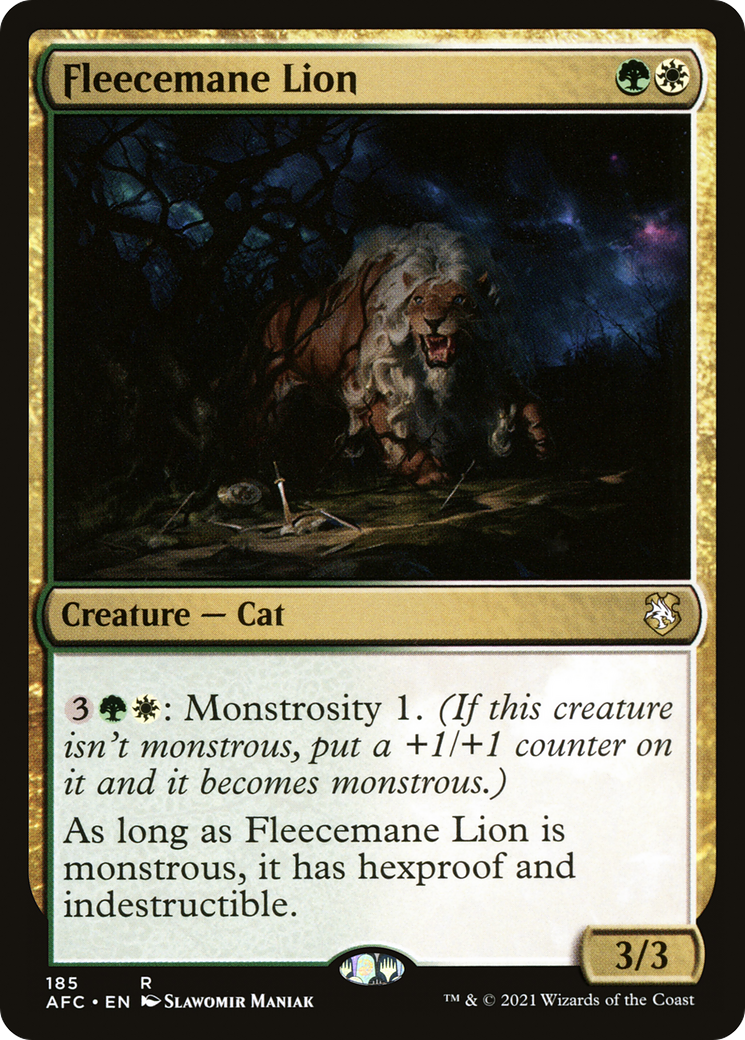 Fleecemane Lion (AFC-185) - Forgotten Realms Commander - Premium MTG Single from Wizards of the Coast - Just $0.26! Shop now at Game Crave Tournament Store