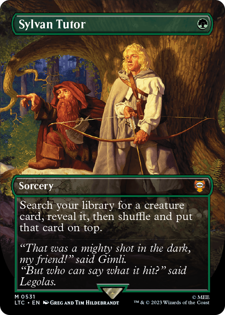 Sylvan Tutor (LTC-531) - Tales of Middle-earth Commander (Borderless) Foil - Premium MTG Single from Wizards of the Coast - Just $45.34! Shop now at Game Crave Tournament Store