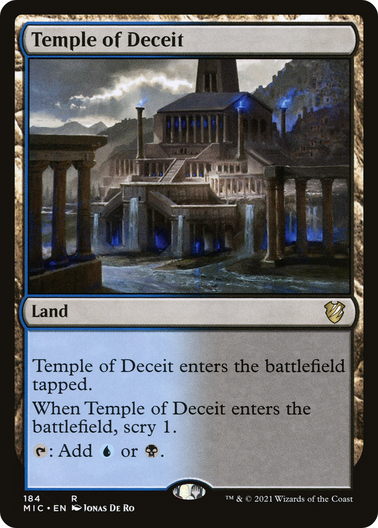 Temple of Deceit (MIC-184) - Midnight Hunt Commander - Premium MTG Single from Wizards of the Coast - Just $0.08! Shop now at Game Crave Tournament Store