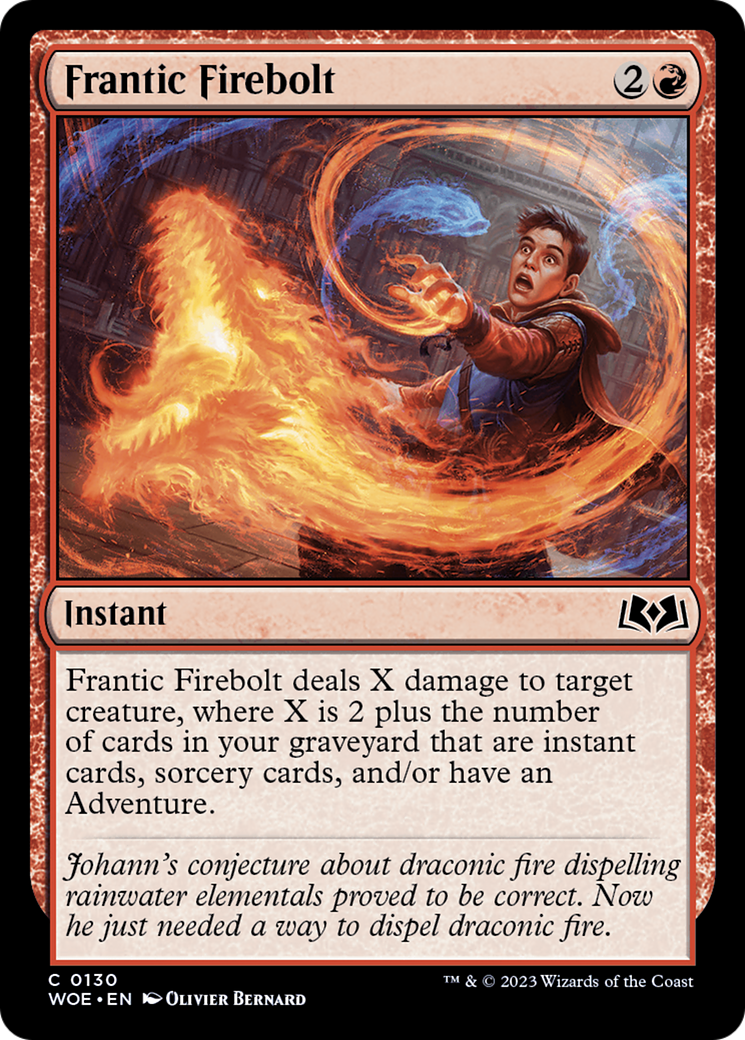 Frantic Firebolt (WOE-130) - Wilds of Eldraine Foil - Premium MTG Single from Wizards of the Coast - Just $0.20! Shop now at Game Crave Tournament Store