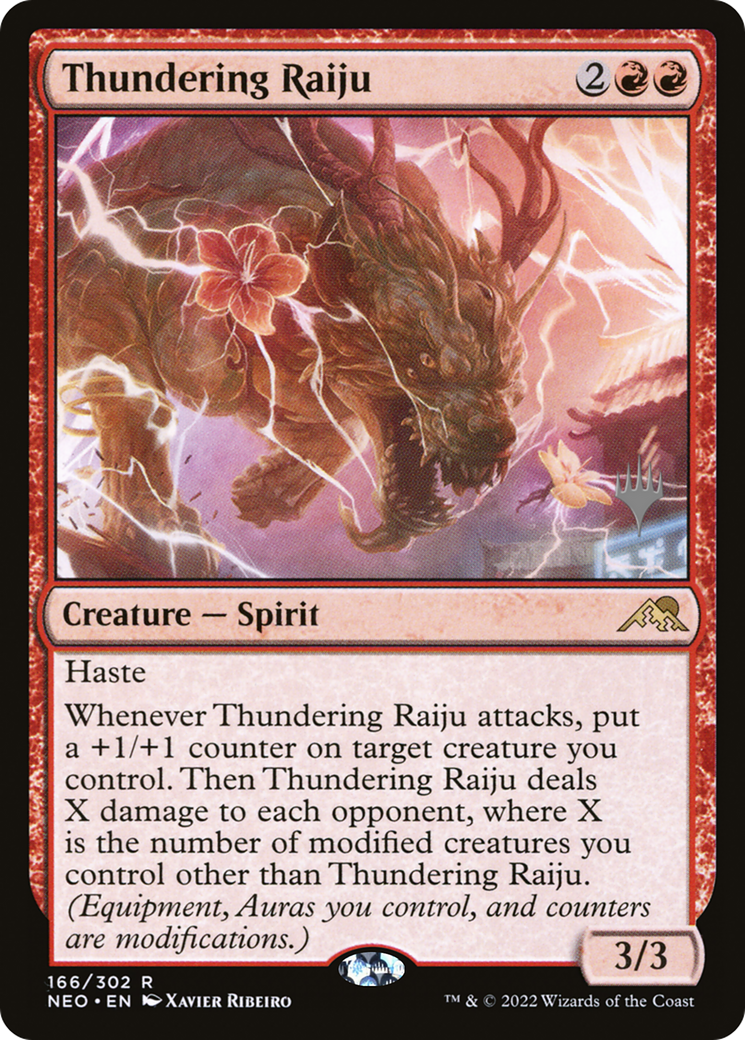 Thundering Raiju (PNEO-166P) - Kamigawa: Neon Dynasty Promos - Premium MTG Single from Wizards of the Coast - Just $0.50! Shop now at Game Crave Tournament Store