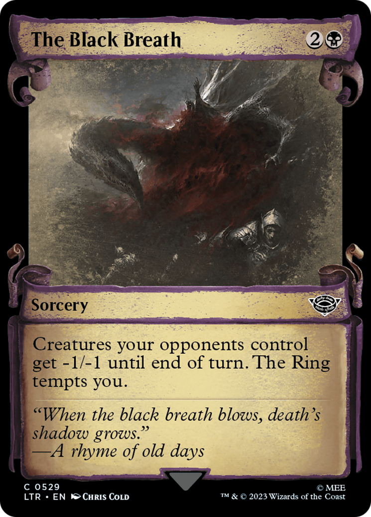 The Black Breath (LTR-529) - The Lord of the Rings: Tales of Middle-earth: (Showcase) - Premium MTG Single from Wizards of the Coast - Just $0.25! Shop now at Game Crave Tournament Store