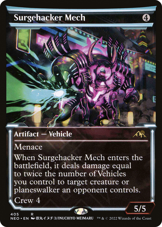 Surgehacker Mech (NEO-405) - Kamigawa: Neon Dynasty: (Showcase) Foil - Premium MTG Single from Wizards of the Coast - Just $0.15! Shop now at Game Crave Tournament Store