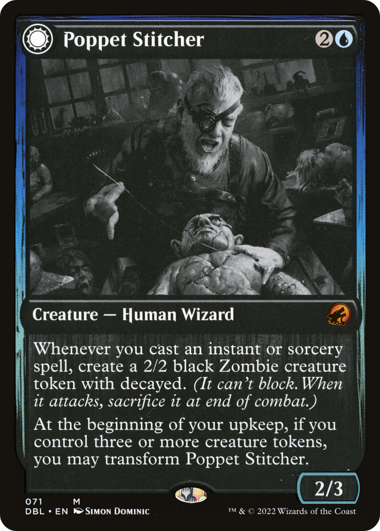 Poppet Stitcher // Poppet Factory (DBL-071) - Innistrad: Double Feature: (Double Faced Transform) - Premium MTG Single from Wizards of the Coast - Just $4.37! Shop now at Game Crave Tournament Store