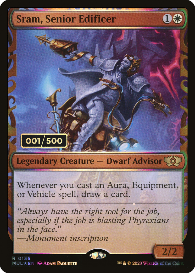 Sram, Senior Edificer (MUL-136Z) - Multiverse Legends: (Showcase) Foil - Premium MTG Single from Wizards of the Coast - Just $29.74! Shop now at Game Crave Tournament Store