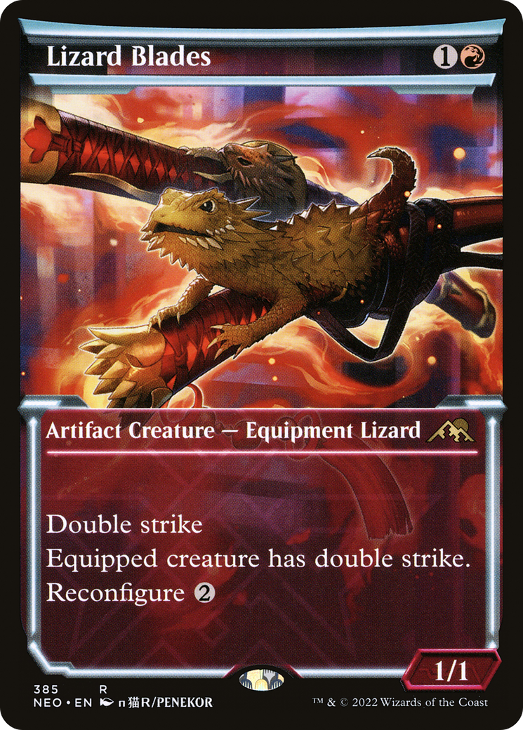 Lizard Blades (NEO-385) - Kamigawa: Neon Dynasty: (Showcase) Foil - Premium MTG Single from Wizards of the Coast - Just $1.36! Shop now at Game Crave Tournament Store