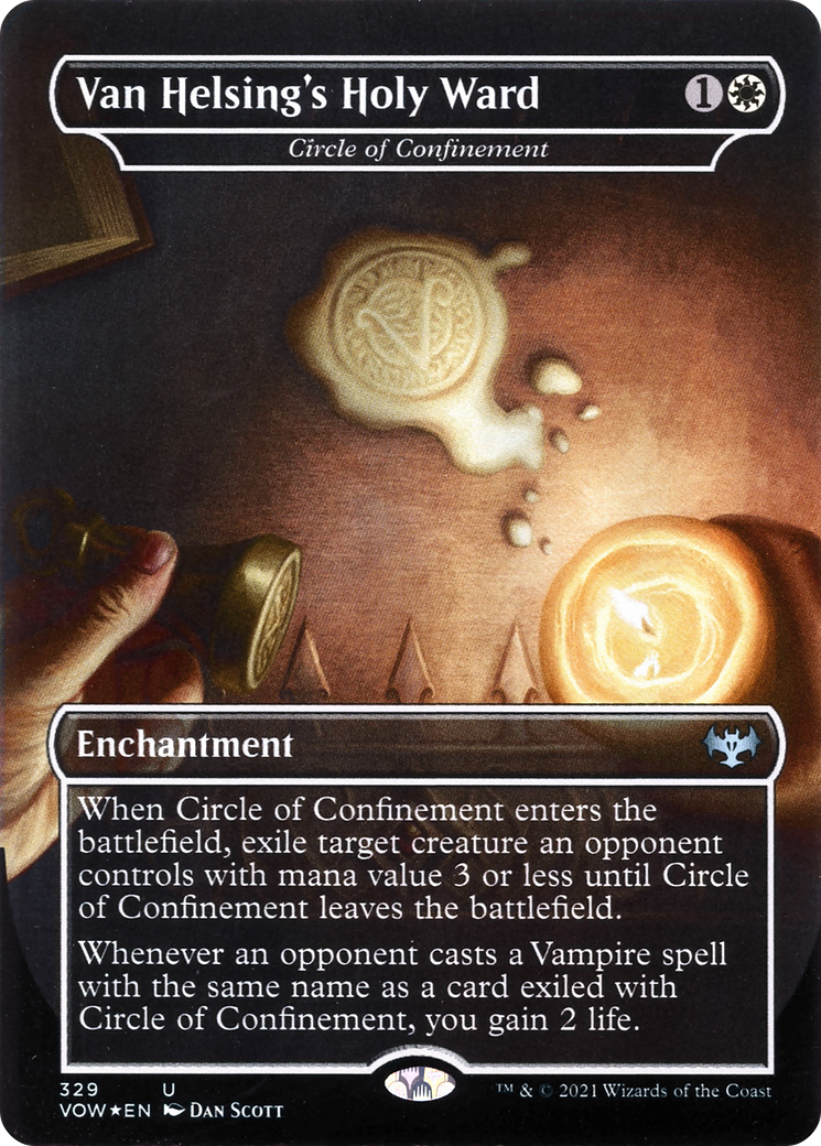Circle of Confinement (VOW-329) - Innistrad: Crimson Vow / Van Helsing's Holy Ward (Borderless) Foil - Premium MTG Single from Wizards of the Coast - Just $0.25! Shop now at Game Crave Tournament Store