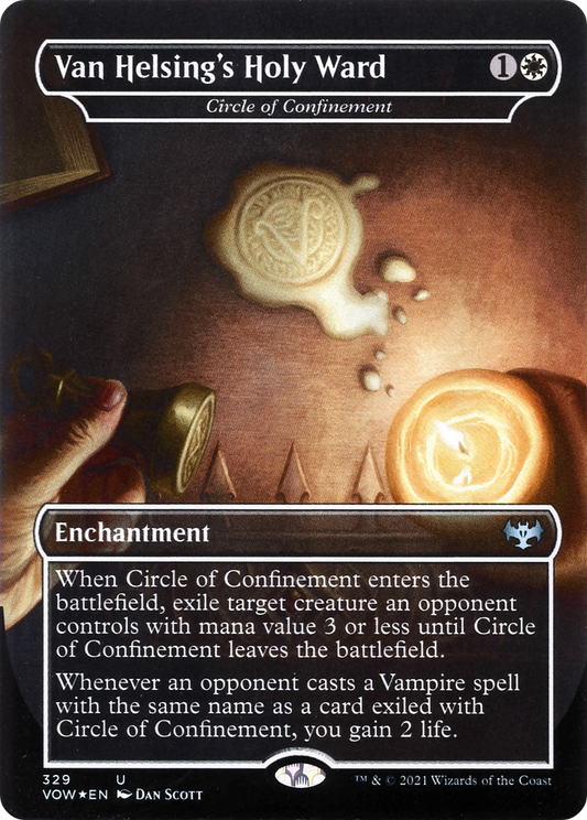 Circle of Confinement (VOW-329) - Innistrad: Crimson Vow / Van Helsing's Holy Ward (Borderless) Foil - Premium MTG Single from Wizards of the Coast - Just $0.25! Shop now at Game Crave Tournament Store