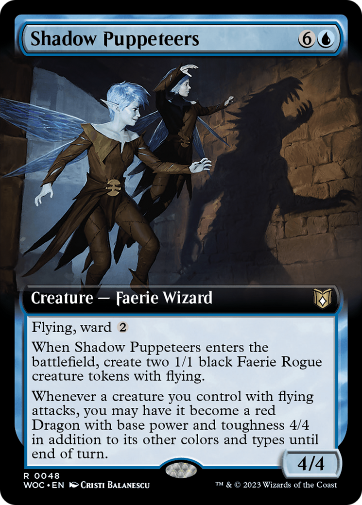 Shadow Puppeteers (WOC-048) - Wilds of Eldraine Commander: (Extended Art) - Premium MTG Single from Wizards of the Coast - Just $0.20! Shop now at Game Crave Tournament Store