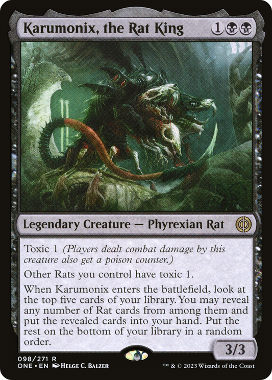 Karumonix, the Rat King (ONE-098) - Phyrexia: All Will Be One - Premium MTG Single from Wizards of the Coast - Just $0.50! Shop now at Game Crave Tournament Store
