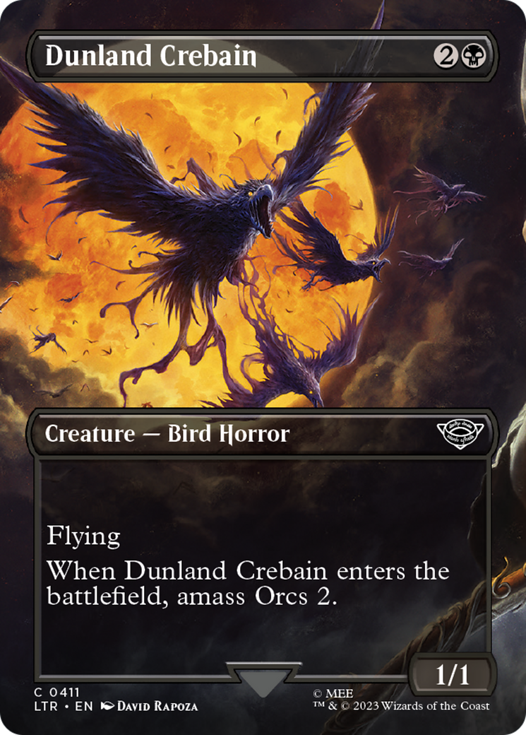 Dunland Crebain (LTR-411) - The Lord of the Rings: Tales of Middle-earth (Borderless) - Premium MTG Single from Wizards of the Coast - Just $0.08! Shop now at Game Crave Tournament Store