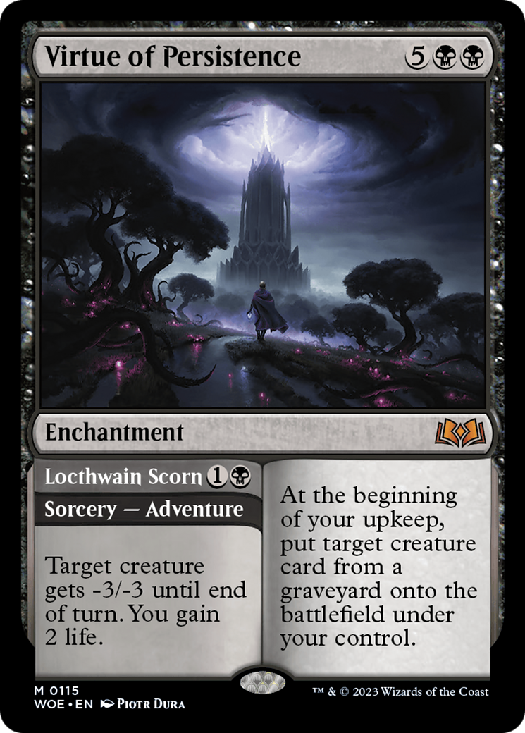 Virtue of Persistence // Locthwain Scorn (WOE-115) - Wilds of Eldraine - Premium MTG Single from Wizards of the Coast - Just $1.27! Shop now at Game Crave Tournament Store