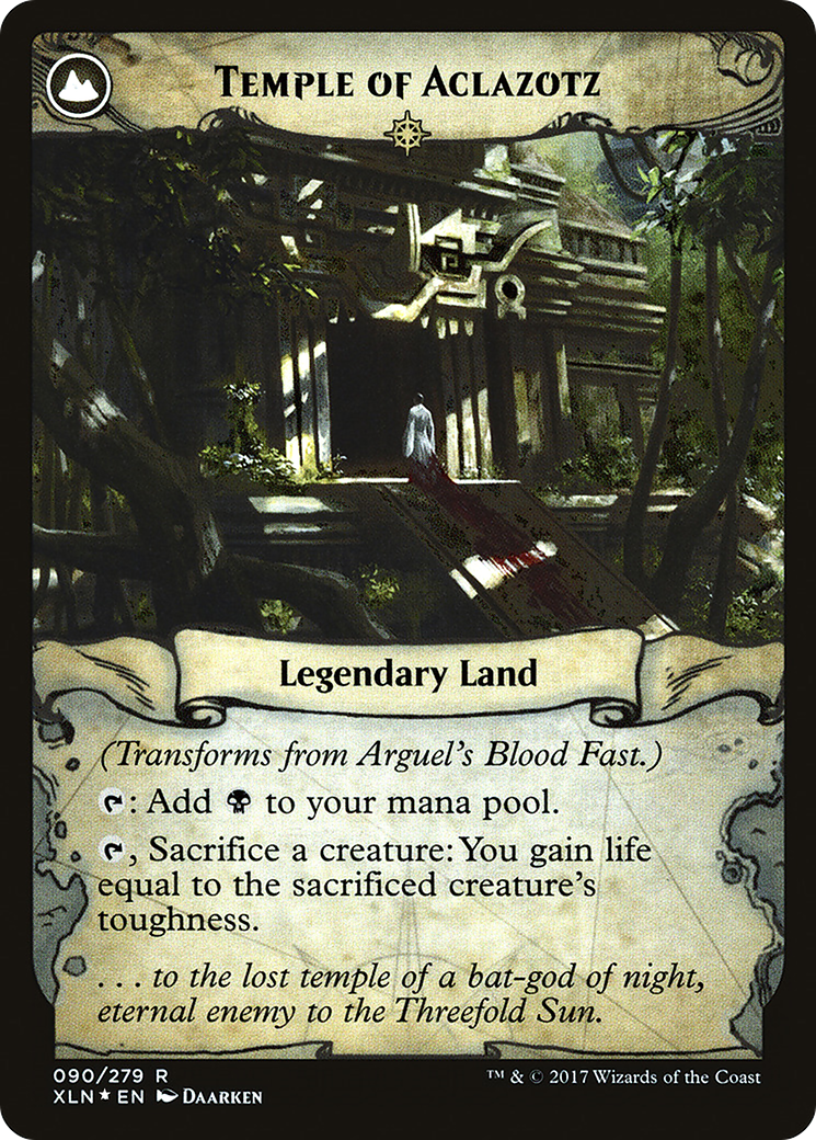Arguel's Blood Fast // Temple of Aclazotz (PXLN-90S) - Ixalan Promos: (compasslanddfc) Foil - Premium MTG Single from Wizards of the Coast - Just $0.20! Shop now at Game Crave Tournament Store