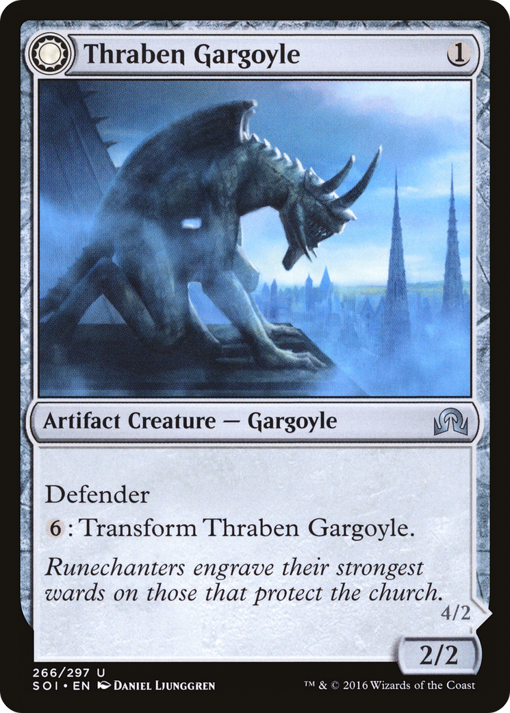 Thraben Gargoyle // Stonewing Antagonizer (SOI-266) - Shadows over Innistrad: (Double Faced Transform) Foil - Premium MTG Single from Wizards of the Coast - Just $0.10! Shop now at Game Crave Tournament Store