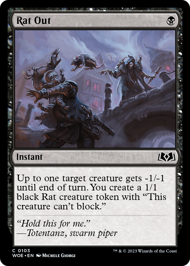 Rat Out (WOE-103) - Wilds of Eldraine - Premium MTG Single from Wizards of the Coast - Just $0.08! Shop now at Game Crave Tournament Store