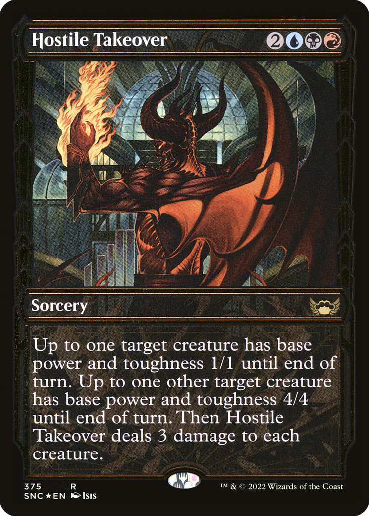 Hostile Takeover (SNC-375) - Streets of New Capenna: (Showcase) Foil - Premium MTG Single from Wizards of the Coast - Just $0.30! Shop now at Game Crave Tournament Store