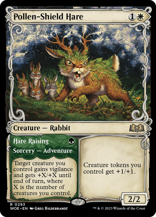Pollen-Shield Hare // Hare Raising (WOE-293) - Wilds of Eldraine: (Showcase) Foil - Premium MTG Single from Wizards of the Coast - Just $0.09! Shop now at Game Crave Tournament Store