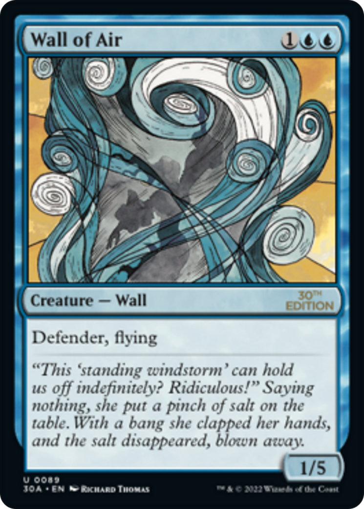 Wall of Air (30A-089) - 30th Anniversary Edition - Premium MTG Single from Wizards of the Coast - Just $0.46! Shop now at Game Crave Tournament Store