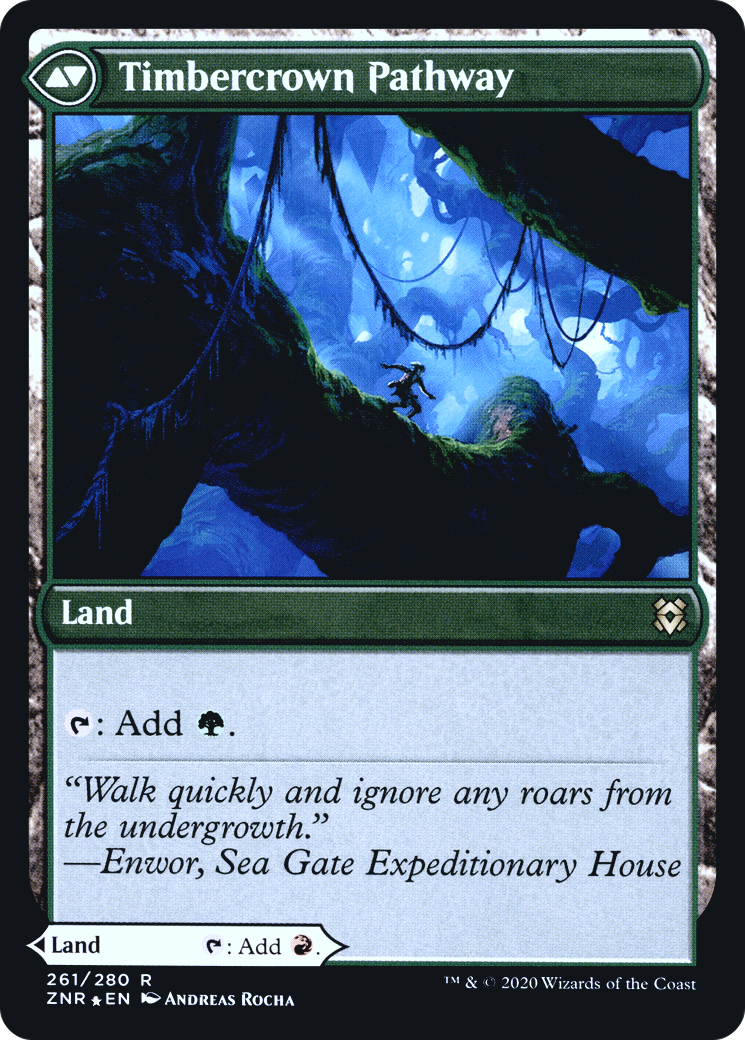 Cragcrown Pathway // Timbercrown Pathway (PZNR-261S) - Zendikar Rising Promos Foil - Premium MTG Single from Wizards of the Coast - Just $0.99! Shop now at Game Crave Tournament Store