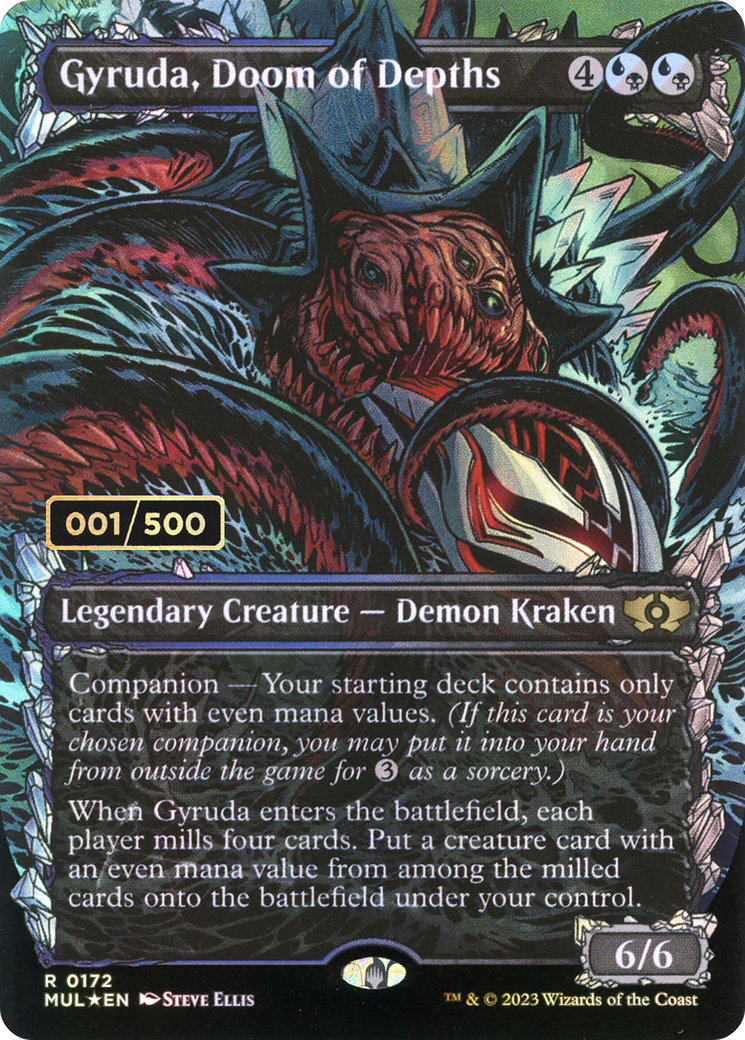 Gyruda, Doom of Depths (MUL-172Z) - Multiverse Legends: (Showcase) (Borderless) Foil - Premium MTG Single from Wizards of the Coast - Just $47.13! Shop now at Game Crave Tournament Store