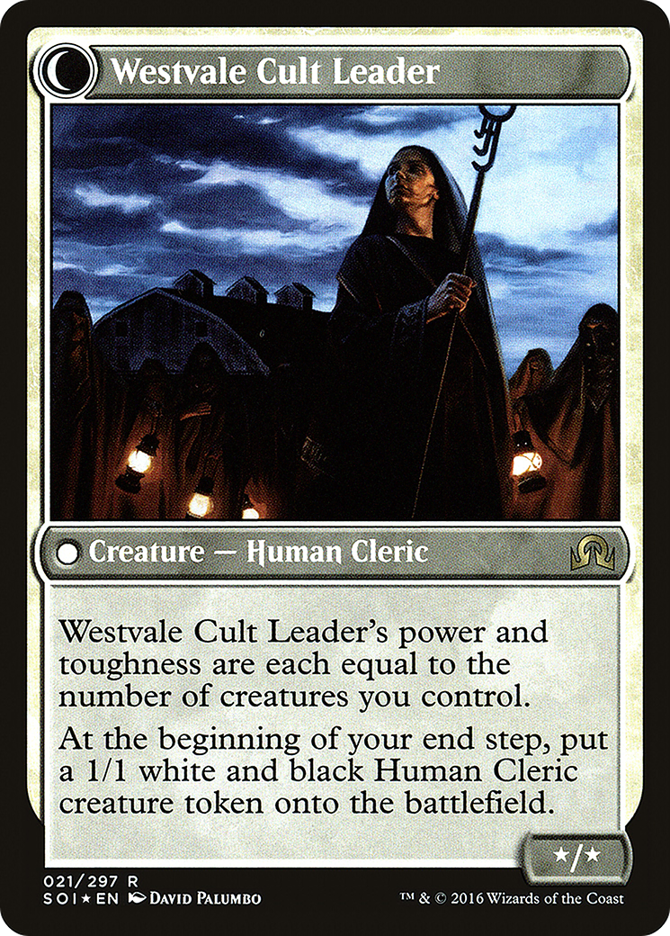 Hanweir Militia Captain // Westvale Cult Leader (PSOI-21S) - Shadows over Innistrad Promos: (Double Faced Transform) Foil - Premium MTG Single from Wizards of the Coast - Just $0.58! Shop now at Game Crave Tournament Store