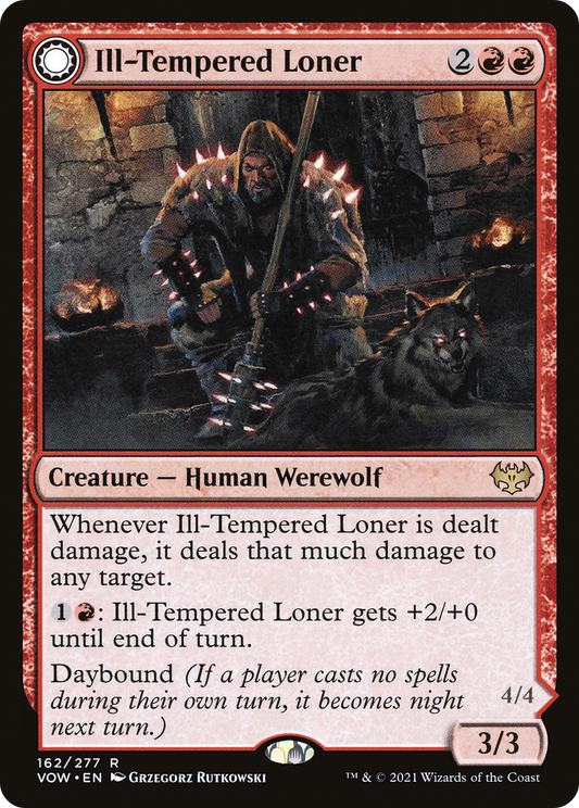Ill-Tempered Loner // Howlpack Avenger (VOW-162) - Innistrad: Crimson Vow: (Double Faced Transform) - Premium MTG Single from Wizards of the Coast - Just $0.10! Shop now at Game Crave Tournament Store