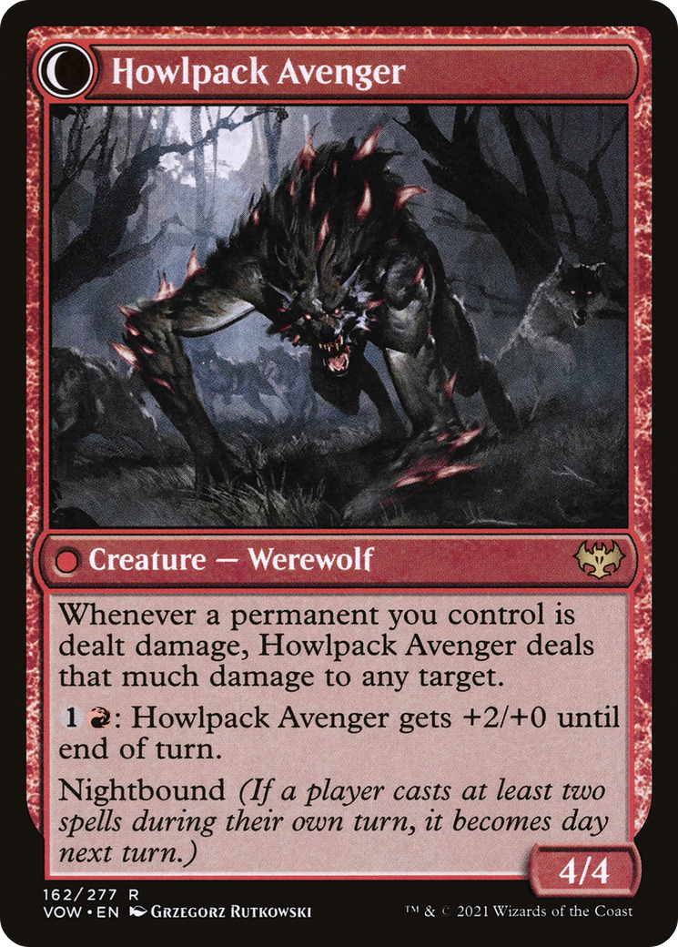 Ill-Tempered Loner // Howlpack Avenger (VOW-162) - Innistrad: Crimson Vow: (Double Faced Transform) Foil - Premium MTG Single from Wizards of the Coast - Just $0.68! Shop now at Game Crave Tournament Store