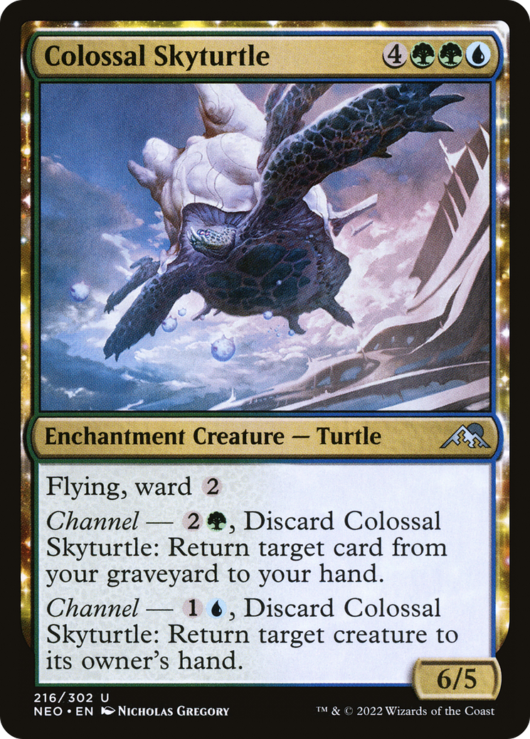 Colossal Skyturtle (NEO-216) - Kamigawa: Neon Dynasty - Premium MTG Single from Wizards of the Coast - Just $0.08! Shop now at Game Crave Tournament Store