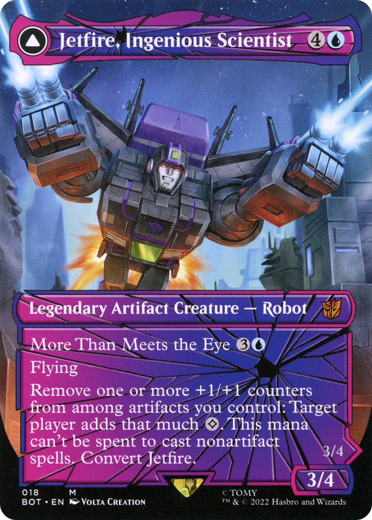 Jetfire, Ingenious Scientist // Jetfire, Air Guardian (BOT-018) - Transformers: (convertdfc, shatteredglass) (Borderless) - Premium MTG Single from Wizards of the Coast - Just $4.16! Shop now at Game Crave Tournament Store