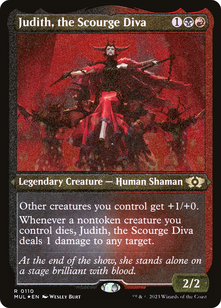Judith, the Scourge Diva (MUL-110) - Multiverse Legends Etched Foil - Premium MTG Single from Wizards of the Coast - Just $0.62! Shop now at Game Crave Tournament Store