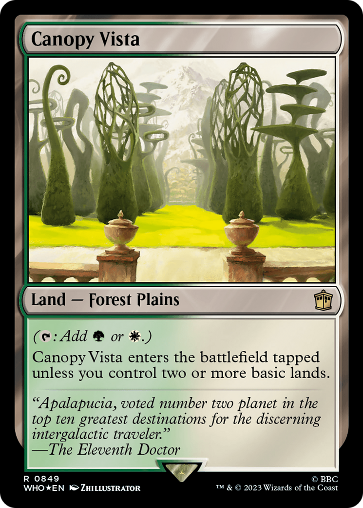 Canopy Vista (WHO-849) - Doctor Who Foil - Premium MTG Single from Wizards of the Coast - Just $1.41! Shop now at Game Crave Tournament Store