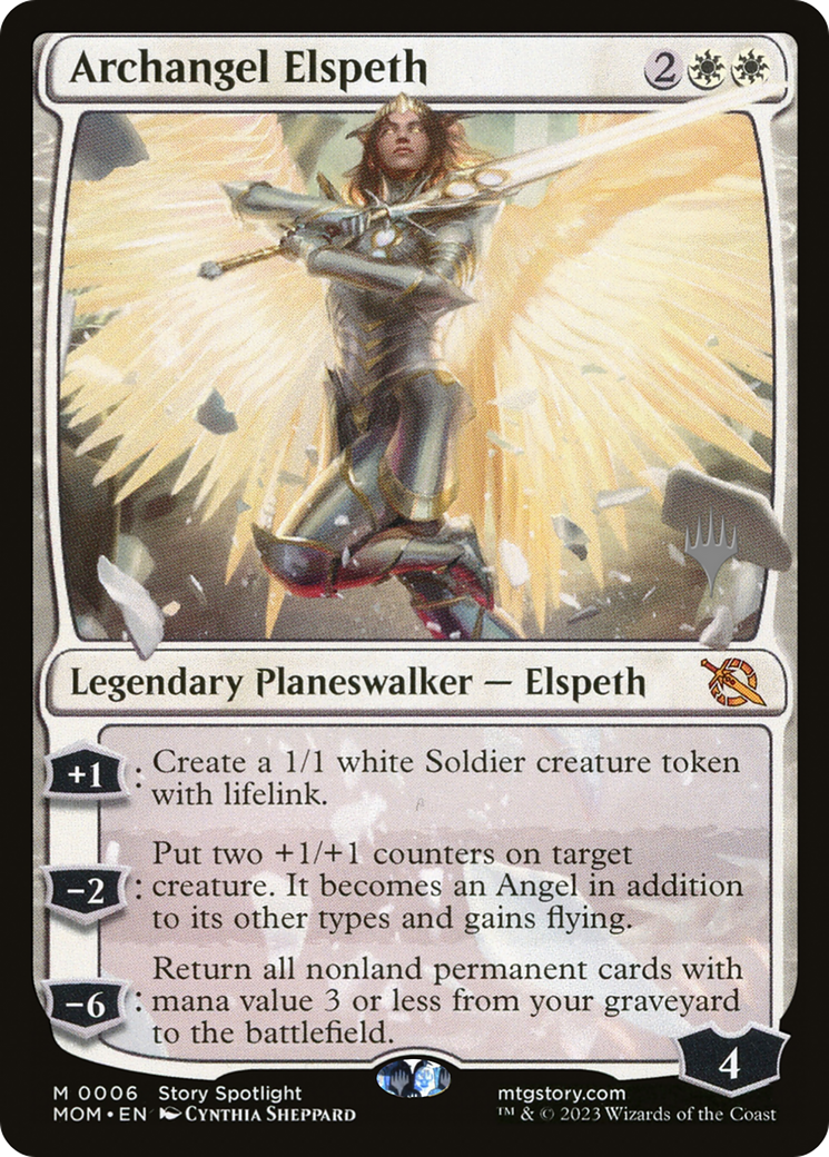 Archangel Elspeth (PMOM-06P) - March of the Machine Promos Foil - Premium MTG Single from Wizards of the Coast - Just $6.14! Shop now at Game Crave Tournament Store