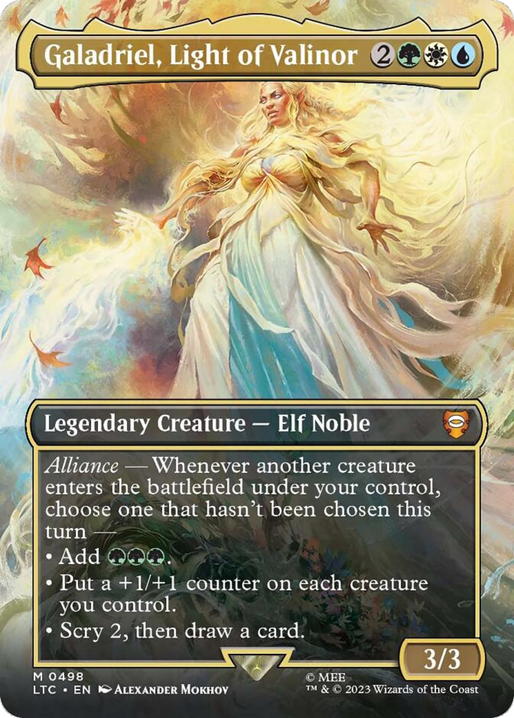 Galadriel, Light of Valinor (LTC-498) - Tales of Middle-earth Commander (Borderless) Foil - Premium MTG Single from Wizards of the Coast - Just $2.69! Shop now at Game Crave Tournament Store
