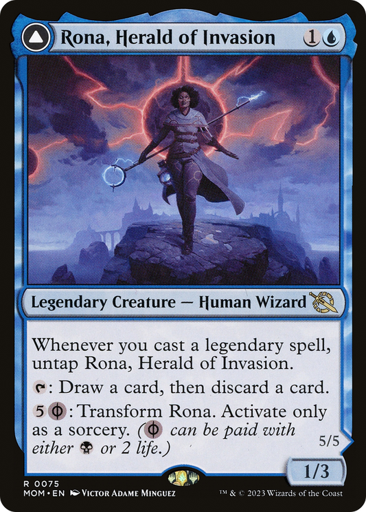 Rona, Herald of Invasion // Rona, Tolarian Obliterator (MOM-075) - March of the Machine Foil - Premium MTG Single from Wizards of the Coast - Just $0.37! Shop now at Game Crave Tournament Store