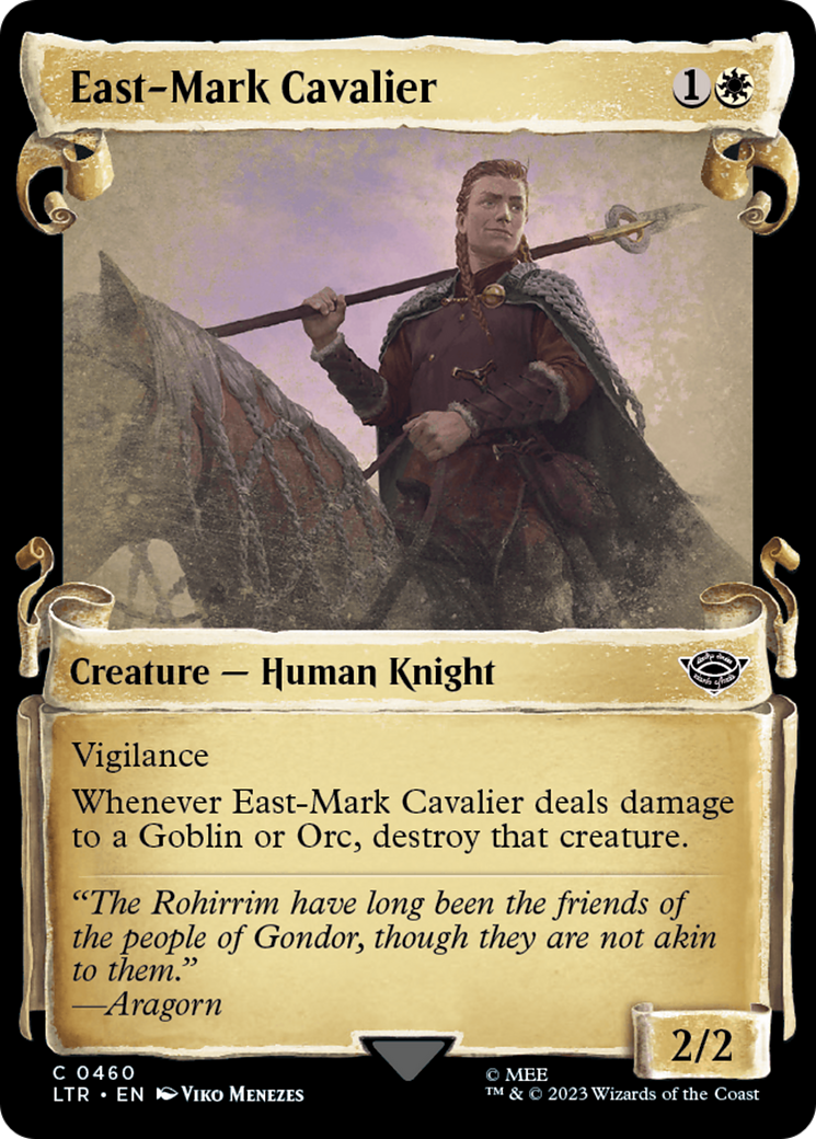 East-Mark Cavalier (LTR-460) - The Lord of the Rings: Tales of Middle-earth: (Showcase) Foil - Premium MTG Single from Wizards of the Coast - Just $0.08! Shop now at Game Crave Tournament Store