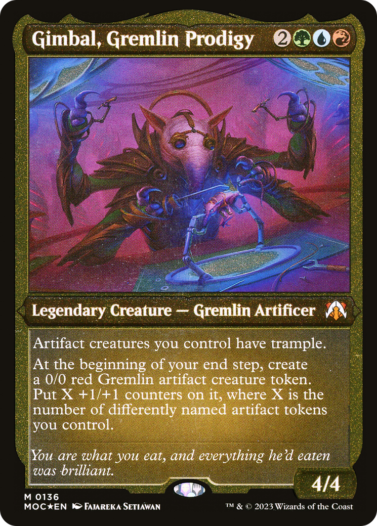 Gimbal, Gremlin Prodigy (MOC-136) - March of the Machine Commander Etched Foil - Premium MTG Single from Wizards of the Coast - Just $0.08! Shop now at Game Crave Tournament Store
