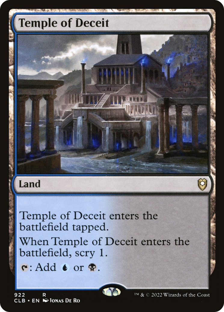 Temple of Deceit (CLB-922) - Commander Legends: Battle for Baldur's Gate - Premium MTG Single from Wizards of the Coast - Just $0.08! Shop now at Game Crave Tournament Store