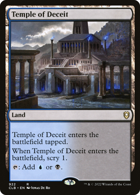Temple of Deceit (CLB-922) - Commander Legends: Battle for Baldur's Gate - Premium MTG Single from Wizards of the Coast - Just $0.08! Shop now at Game Crave Tournament Store