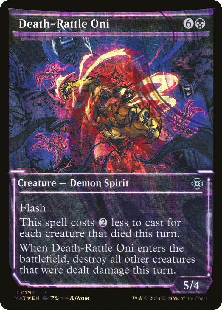 Death-Rattle Oni (MAT-197) - March of the Machine: The Aftermath: (Showcase) Foil - Premium MTG Single from Wizards of the Coast - Just $0.08! Shop now at Game Crave Tournament Store