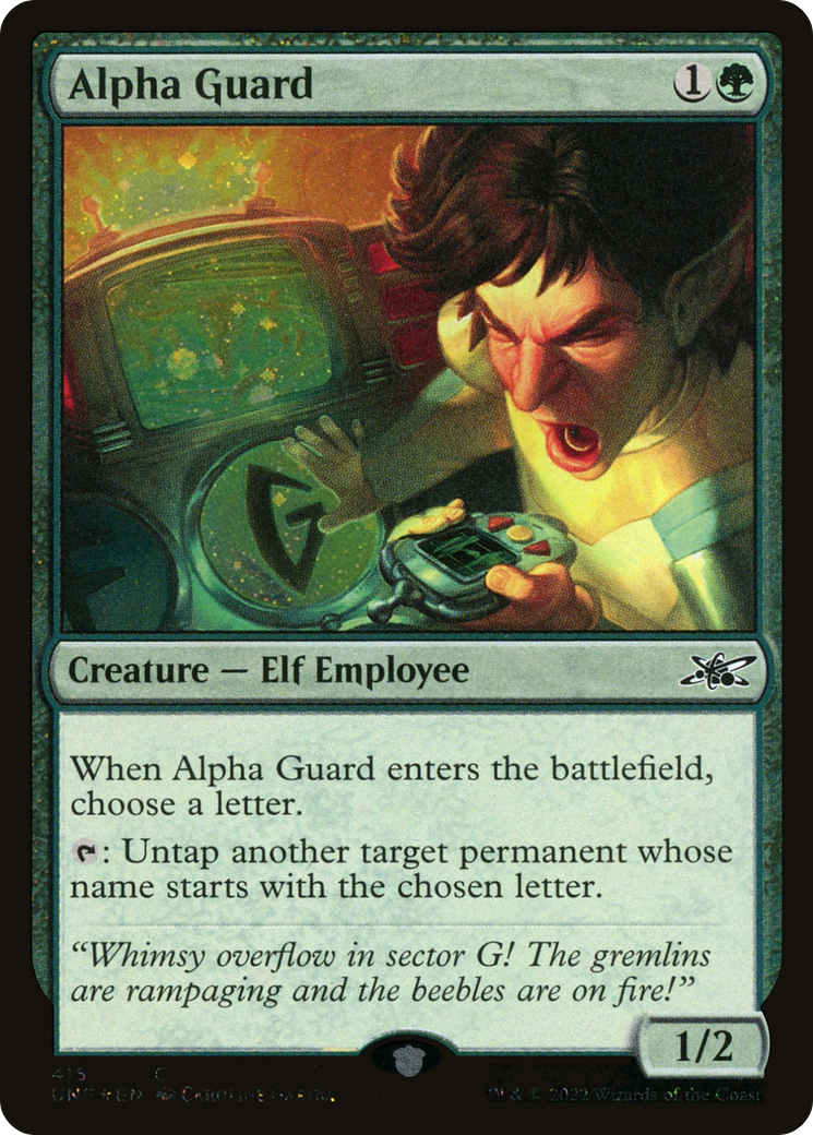 Alpha Guard (UNF-415) - Unfinity Foil - Premium MTG Single from Wizards of the Coast - Just $0.08! Shop now at Game Crave Tournament Store