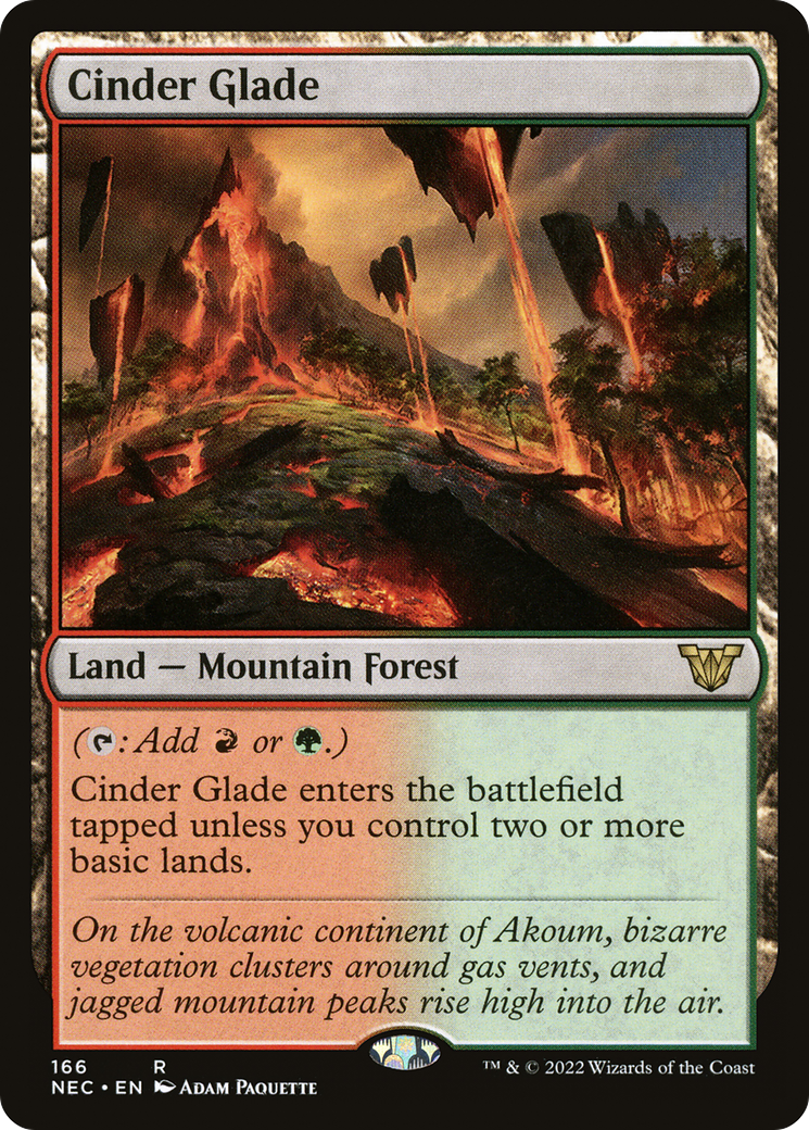 Cinder Glade (NEC-166) - Neon Dynasty Commander - Premium MTG Single from Wizards of the Coast - Just $0.25! Shop now at Game Crave Tournament Store