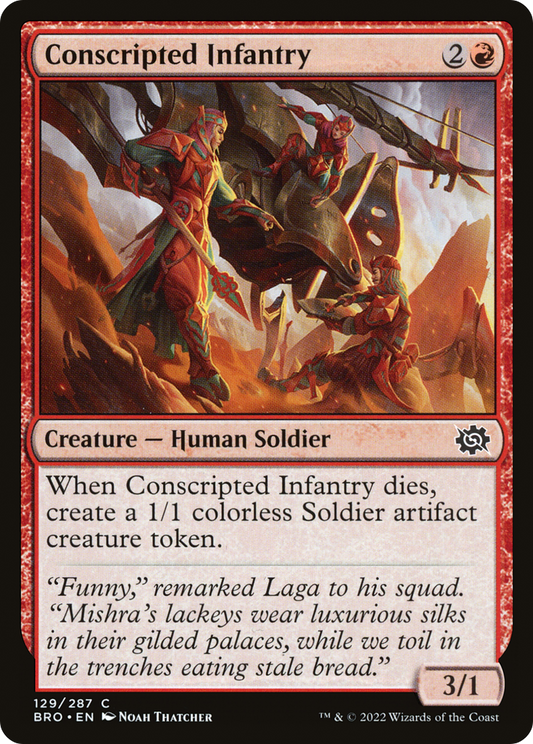 Conscripted Infantry (BRO-129) - The Brothers' War - Premium MTG Single from Wizards of the Coast - Just $0.08! Shop now at Game Crave Tournament Store
