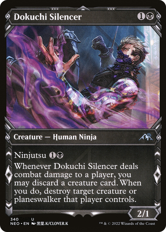 Dokuchi Silencer (NEO-340) - Kamigawa: Neon Dynasty: (Showcase) - Premium MTG Single from Wizards of the Coast - Just $0.08! Shop now at Game Crave Tournament Store